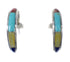Silver Southwest Multicolor Post Hoop Earrings QX72487